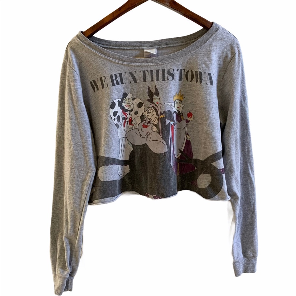 Disney Villains crop sweatshirt We run this Town